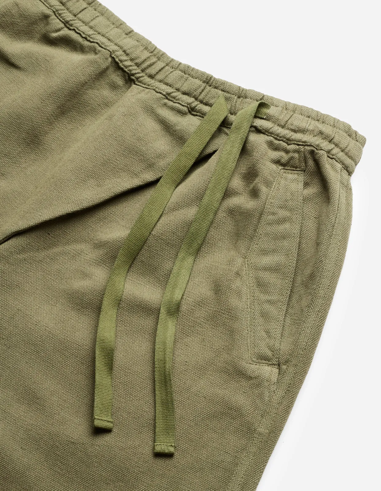 5008 Hemp Asym Cropped Track Pants Olive OG-107F