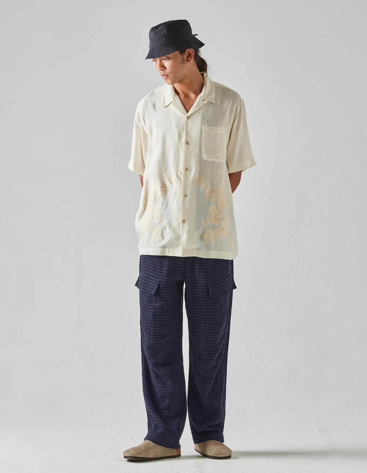 5115 Noragi Cargo Loose Track Pants Indigo