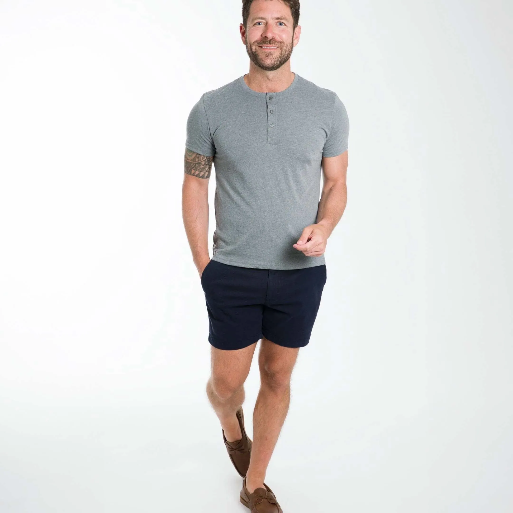 5" Navy Lightweight Stretch Chino Short