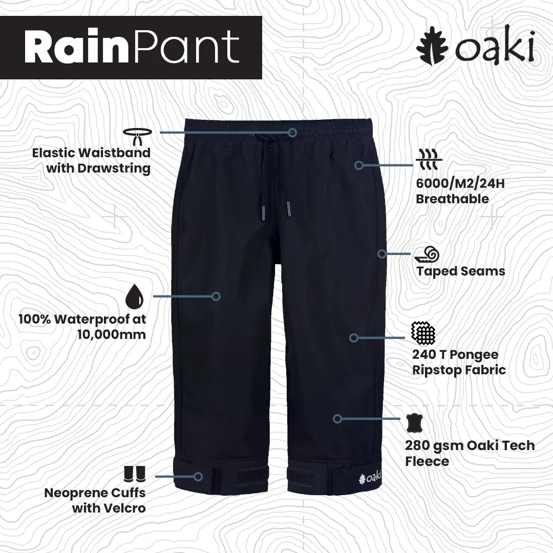 Adult Fleece-lined Rain/Snow Pants, Black