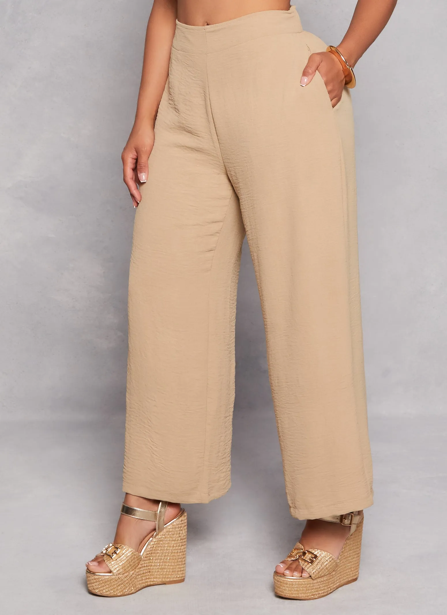 Airy Pull On Palazzo Pants