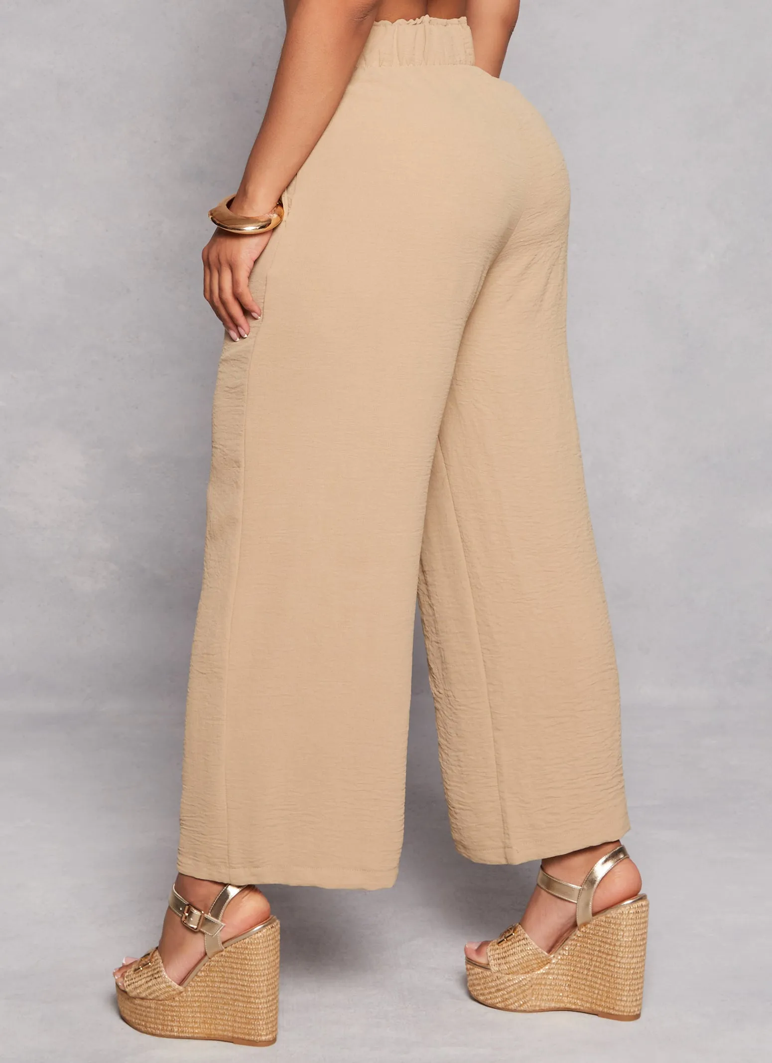 Airy Pull On Palazzo Pants