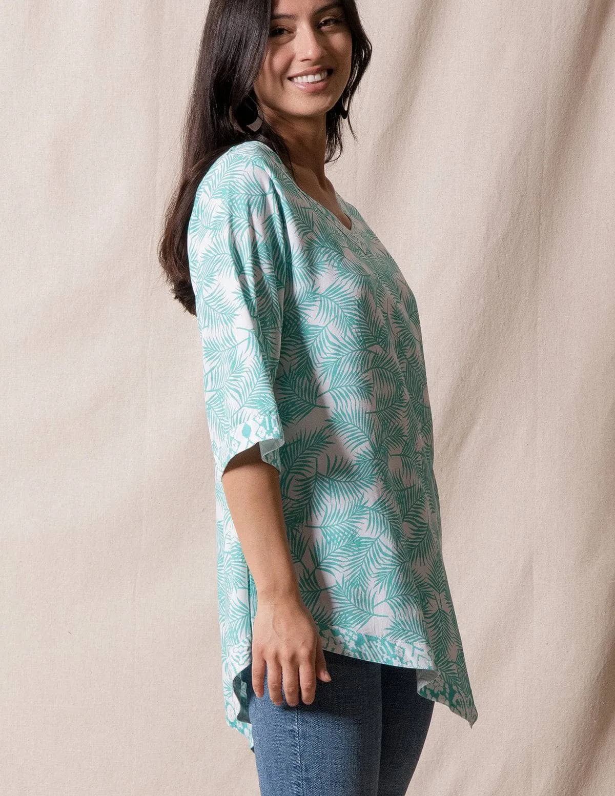 Amari Batik Tunic - Aqua - As-Is-Clearance