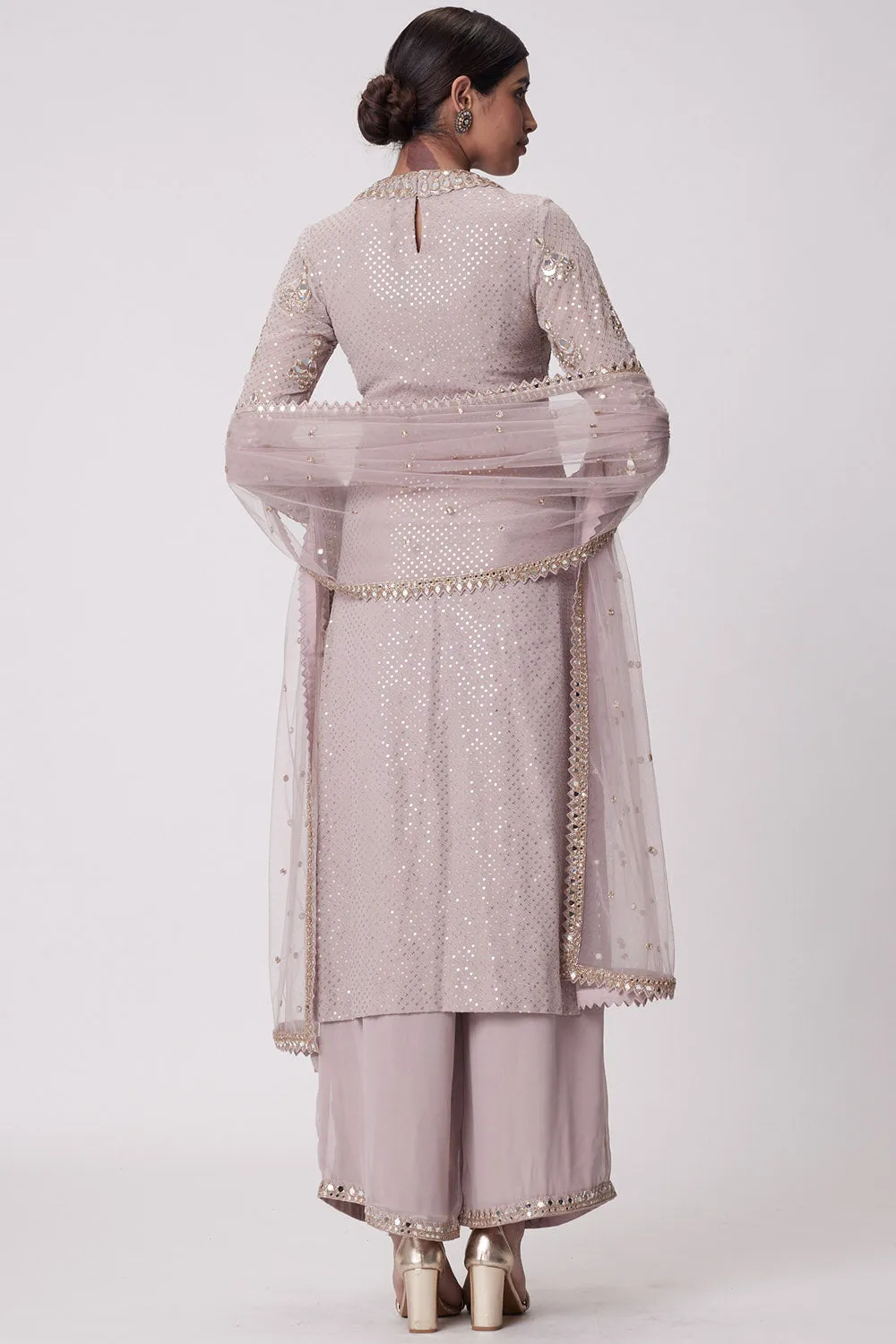 Ash Pink Straight Kurta Set