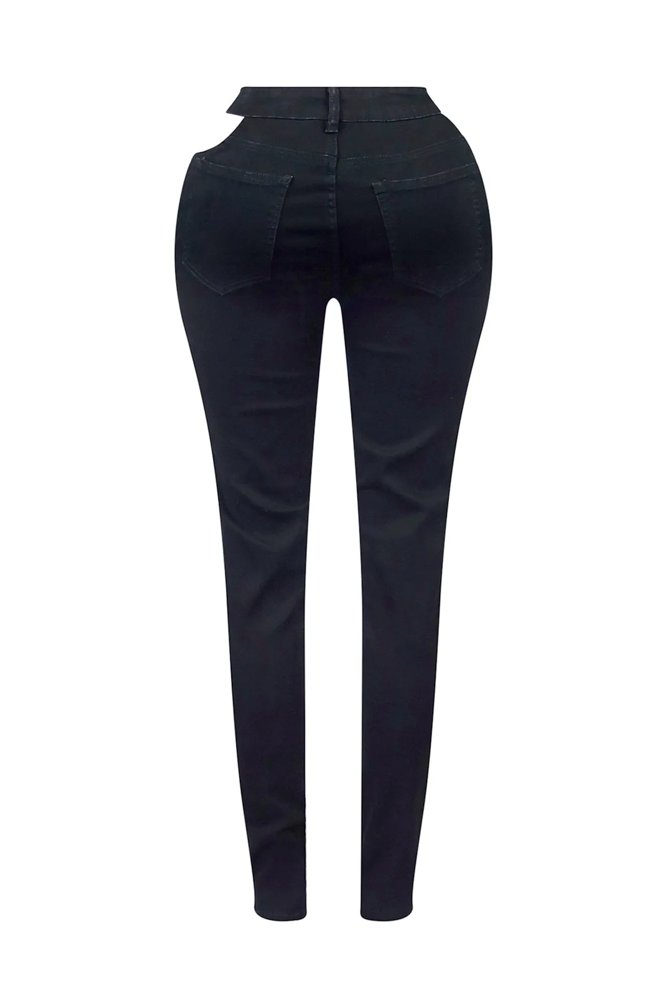 Stylish Ashton Metal Trim Cut-Out Skinny Pants for a Fashionable Look