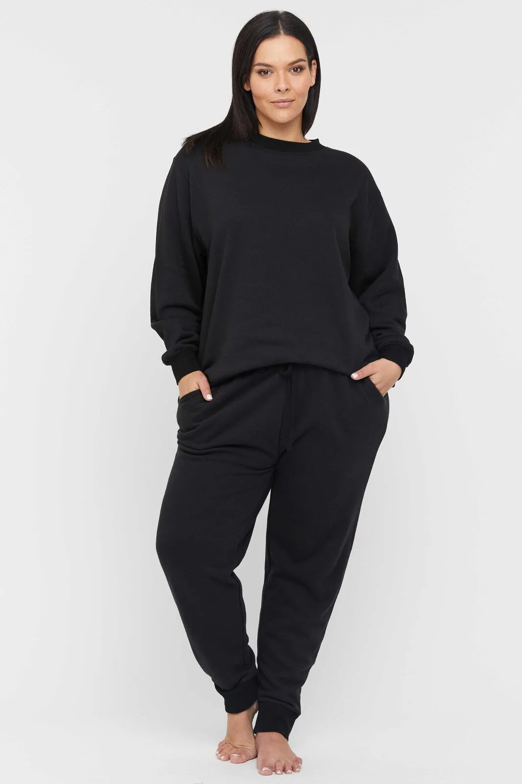 Bamboo Slouch Trackpant - Black