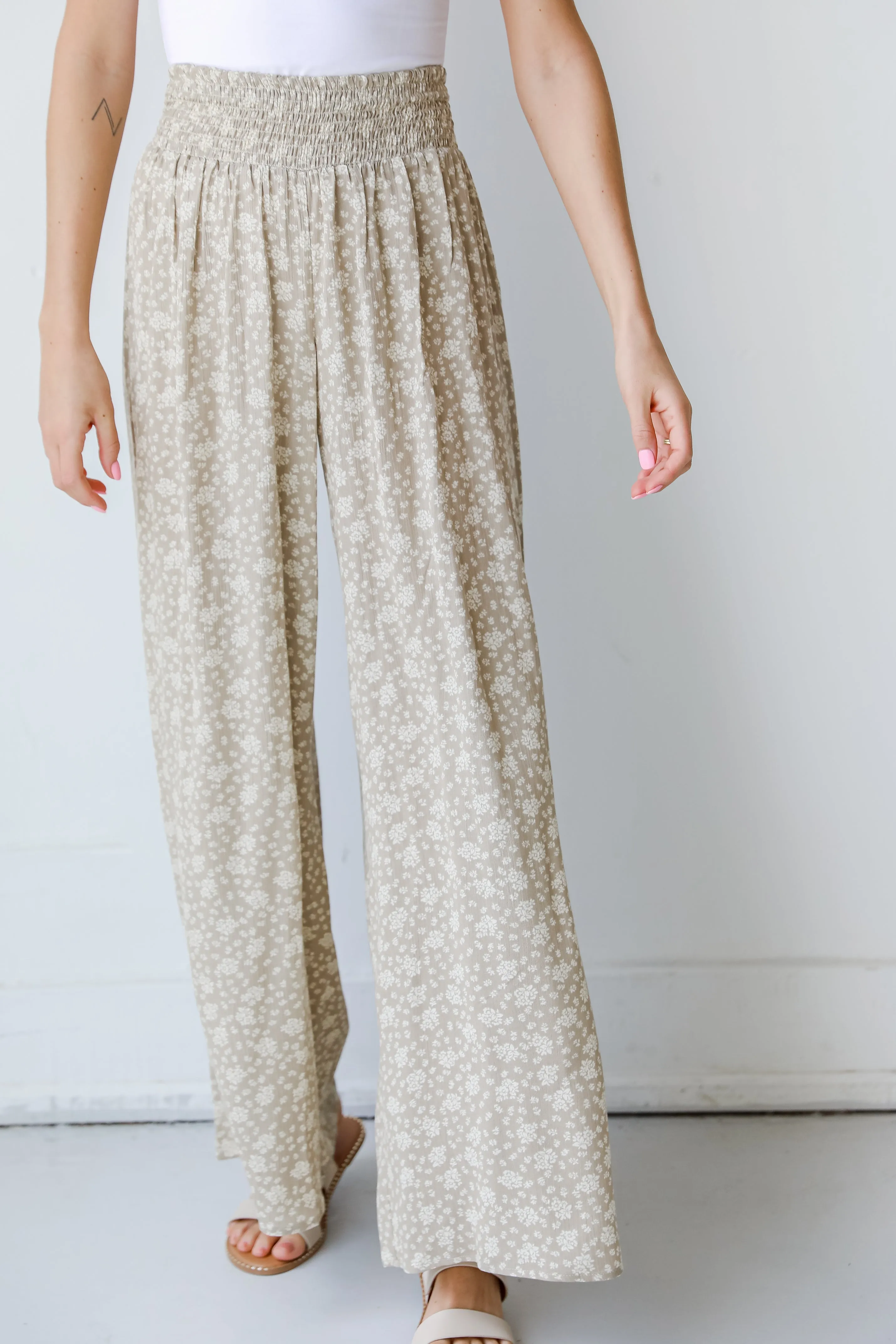 Begin To Bloom Floral Wide Leg Pants