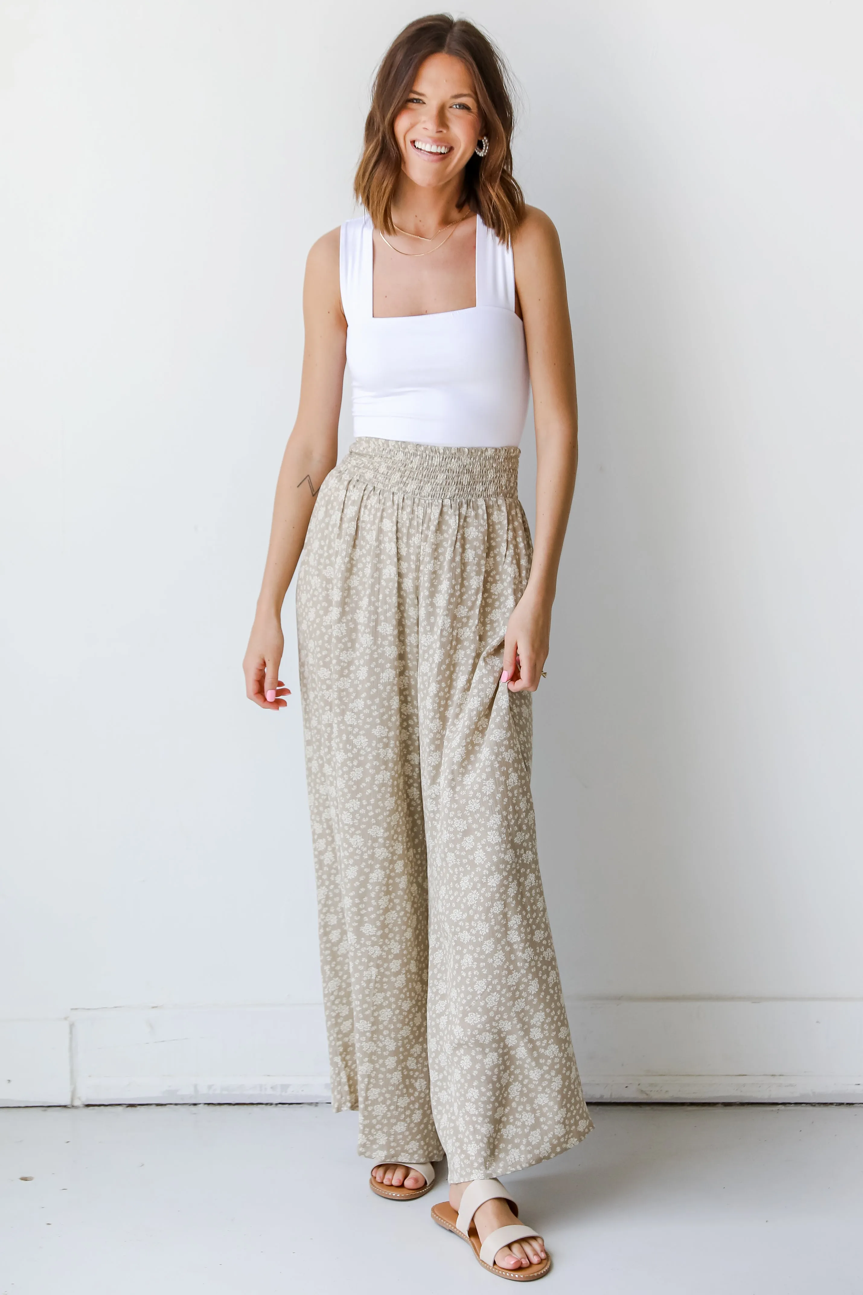 Begin To Bloom Floral Wide Leg Pants