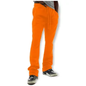 Bleecker & Mercer Men Slim Flare Fit Stacked Sweatpants (Orange)