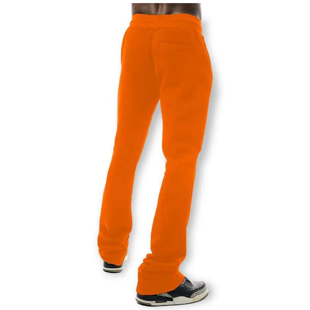 Bleecker & Mercer Men Slim Flare Fit Stacked Sweatpants (Orange)