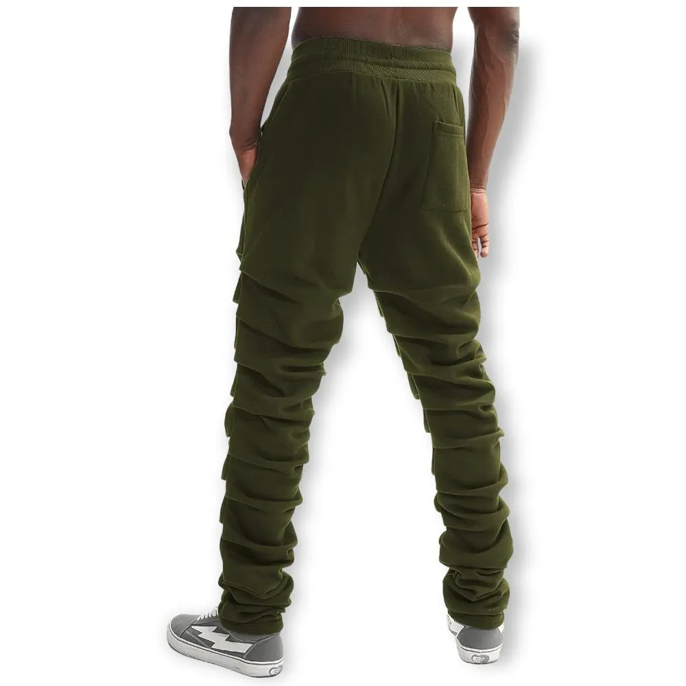 Bleecker and Mercer Men Stacked Sweatpants (Olive)