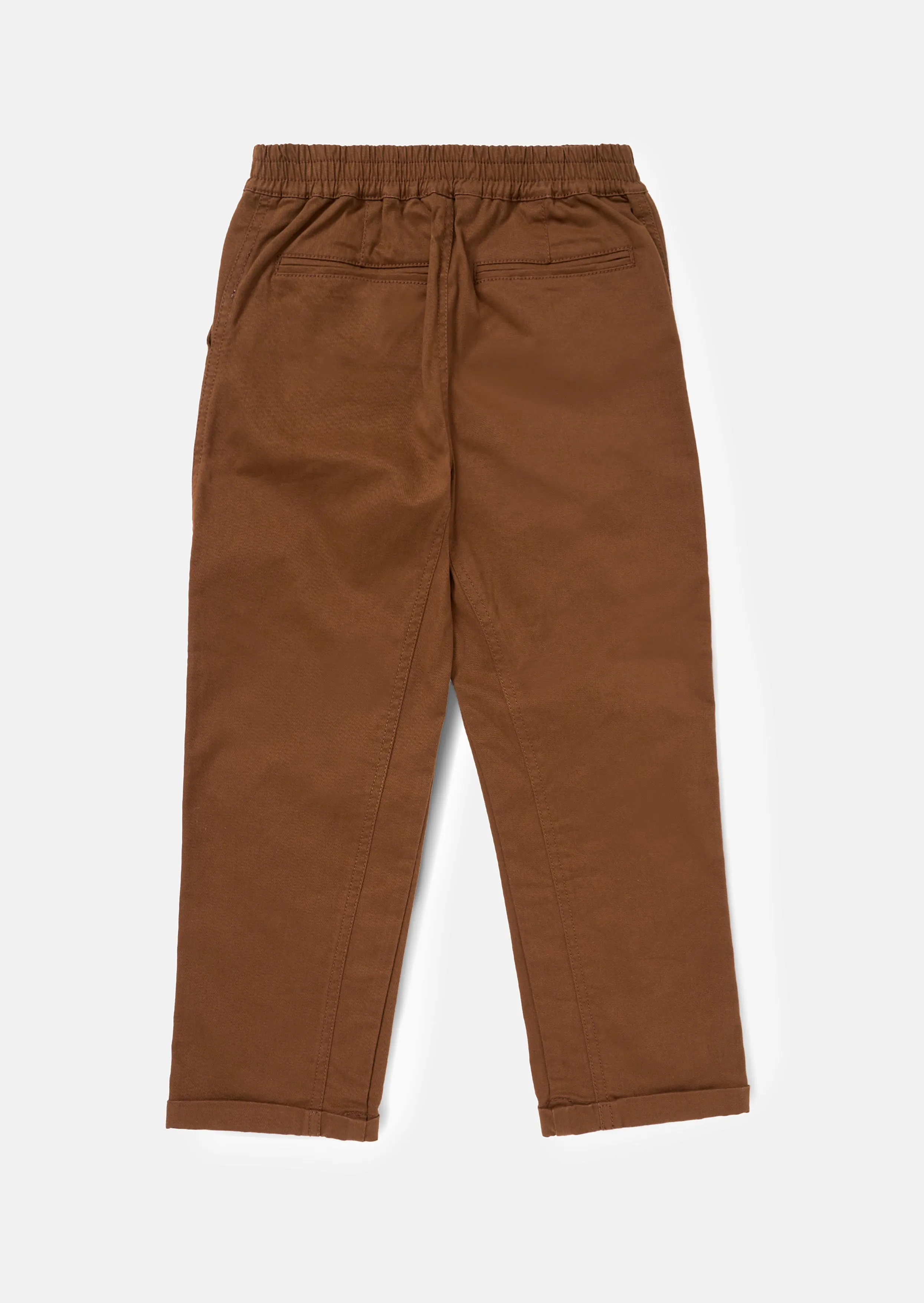 Boys Solid Cotton Brown Smart Chino Pants