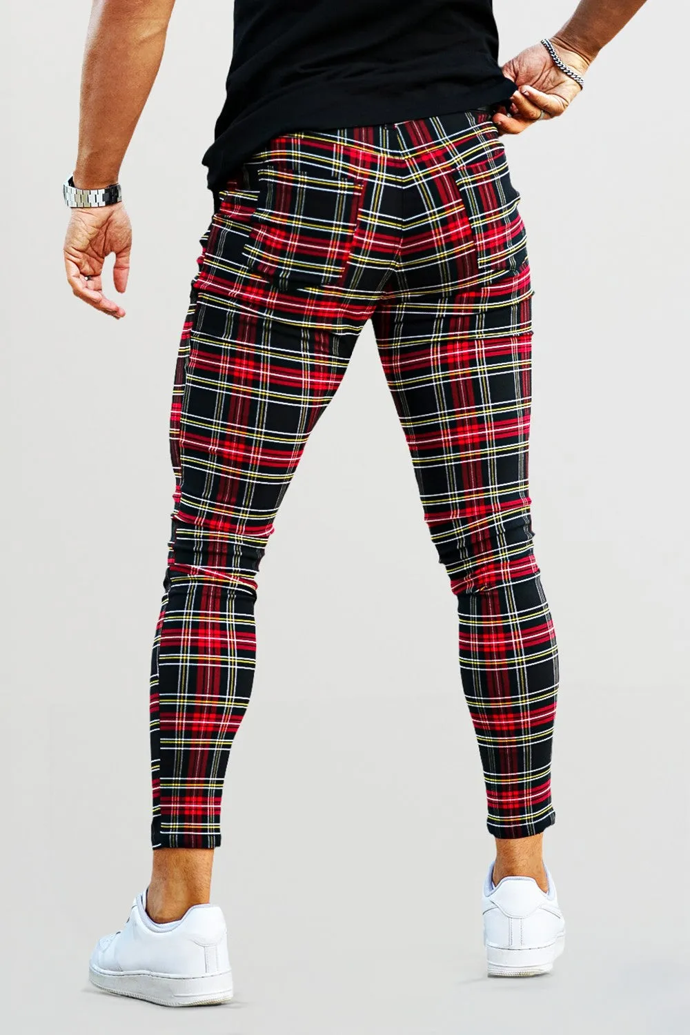 Buy $80 Free Shipping Men's Plaid Pants - Red & Yellow