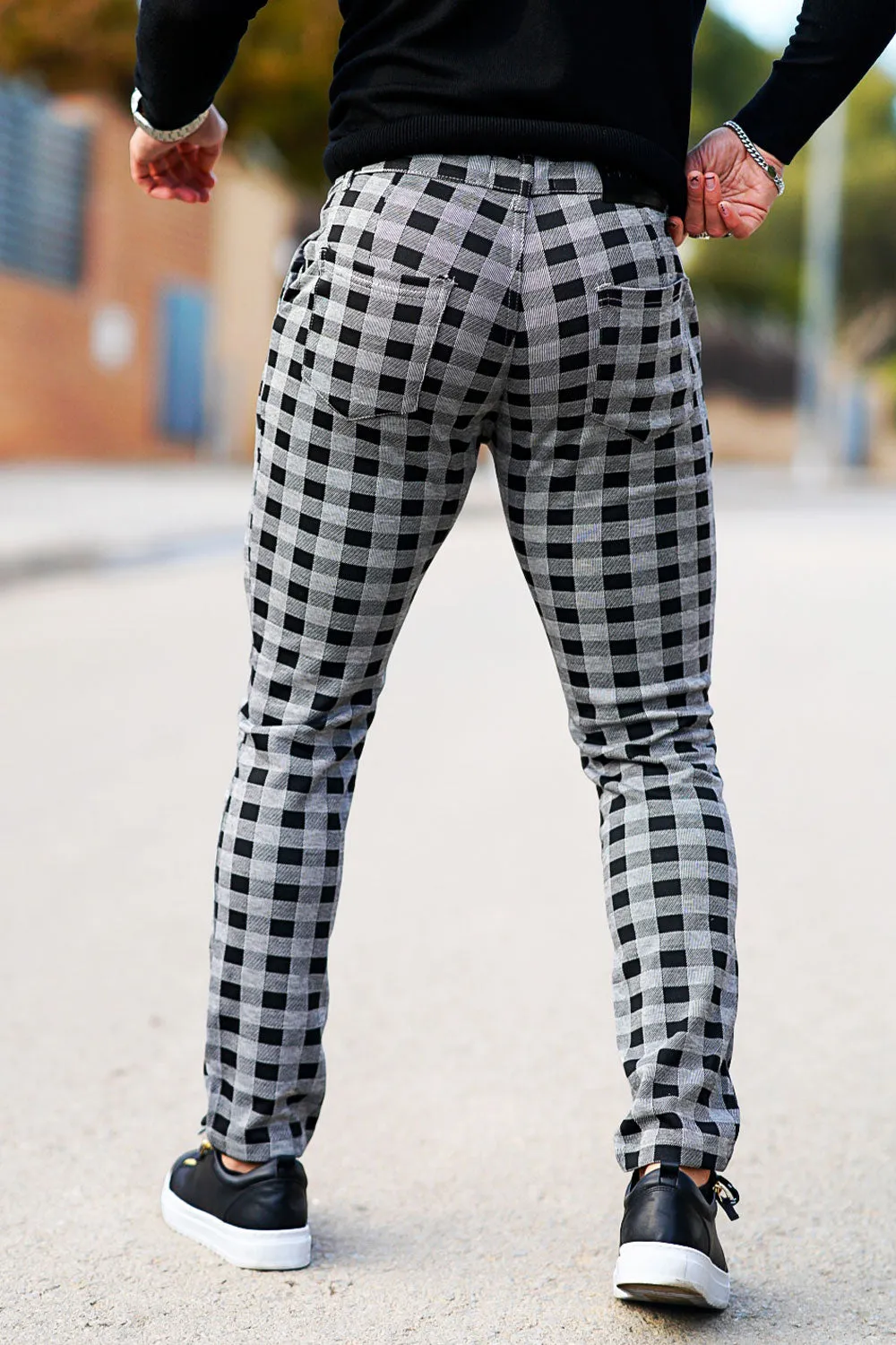 Buy $80 Free Shipping Skinny Plaid Pants