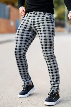 Buy $80 Free Shipping Skinny Plaid Pants