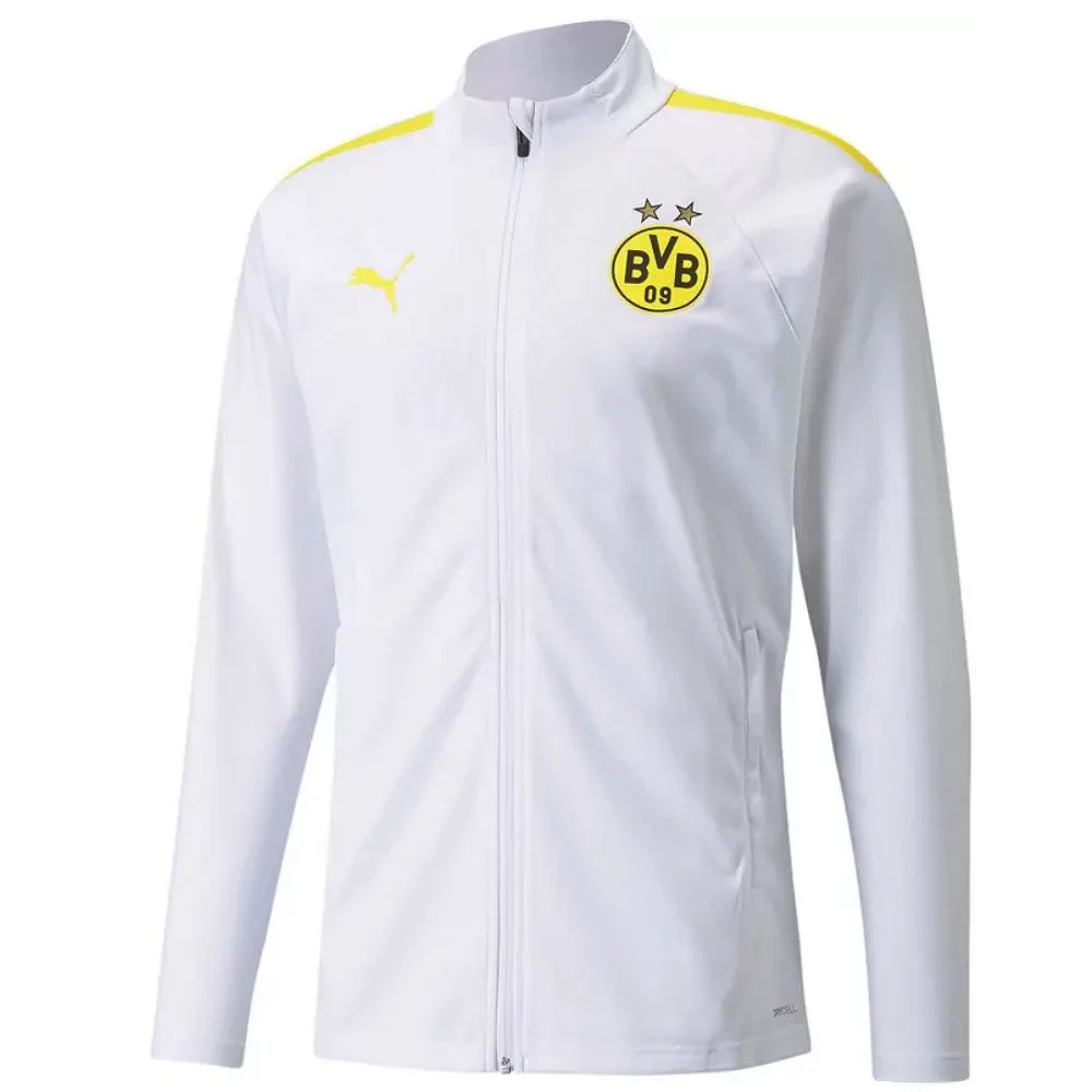 BVB Borussia Dortmund white/grey training bench tracksuit 2022 - Puma