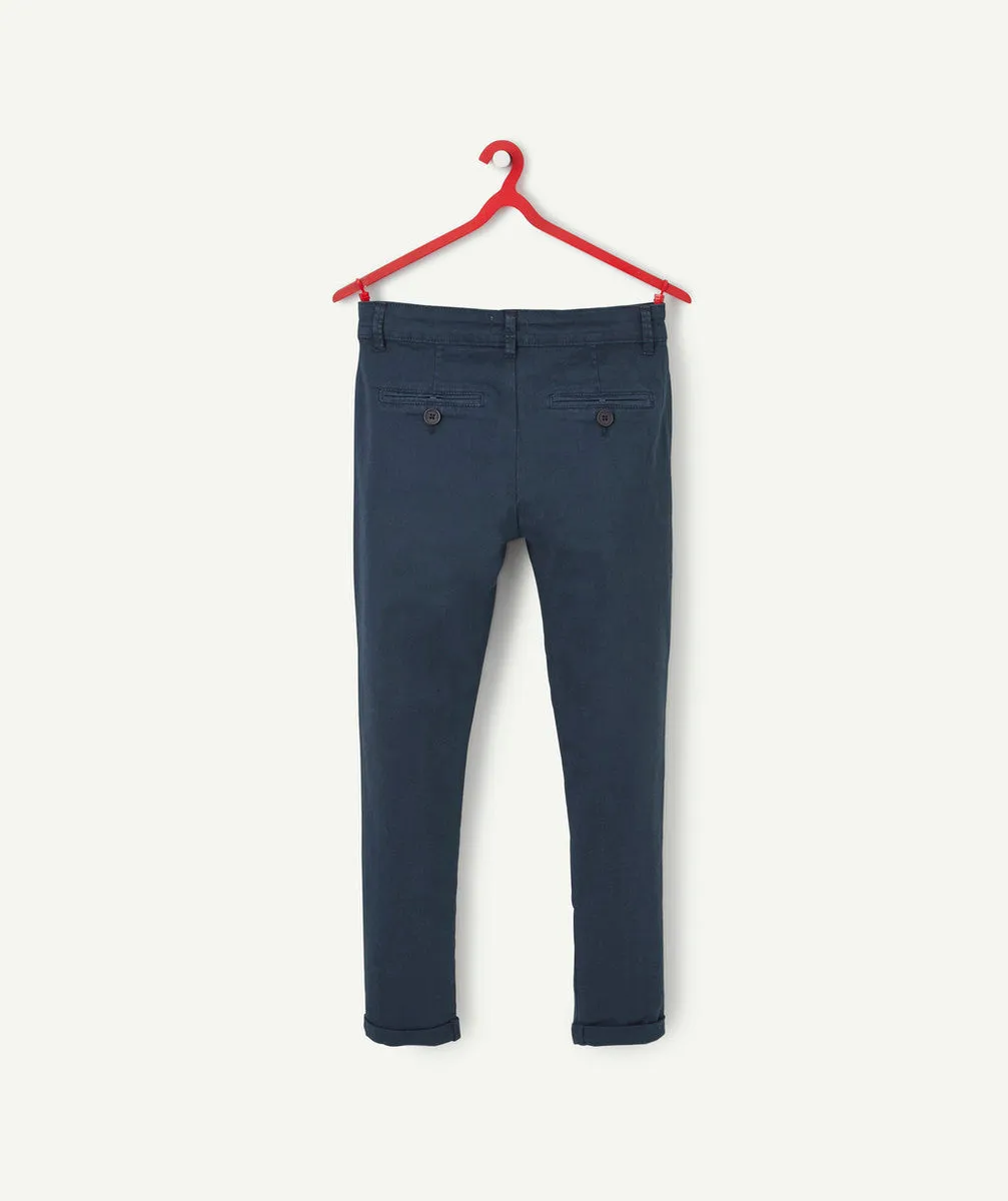 C1013 TA Rich Blue Marine Chino with Tricolor Strips