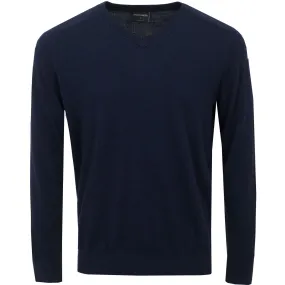 Carl Merino Sweater Navy Melange - 2024