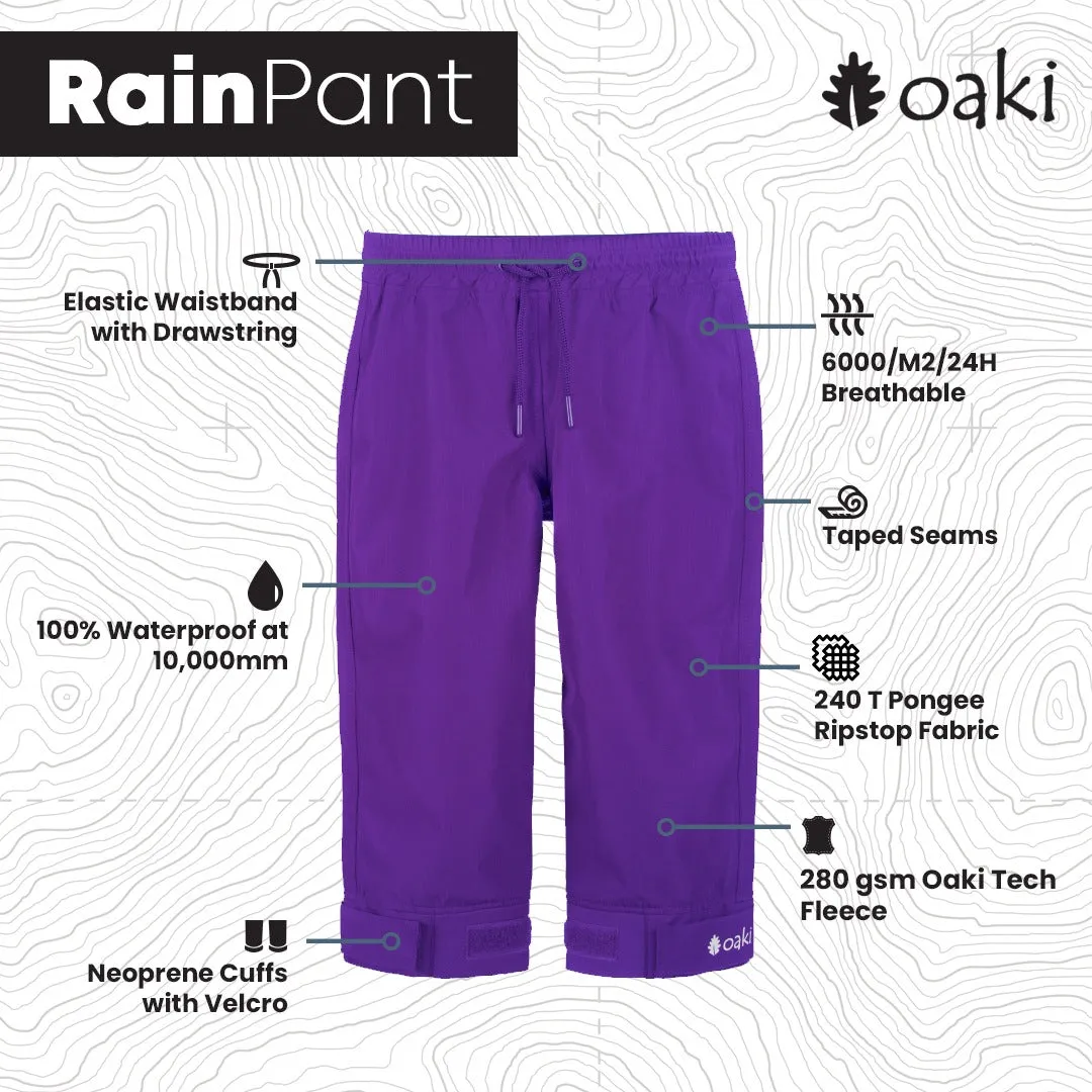 Children's Fleece-lined Rain/Snow Pants, Purple