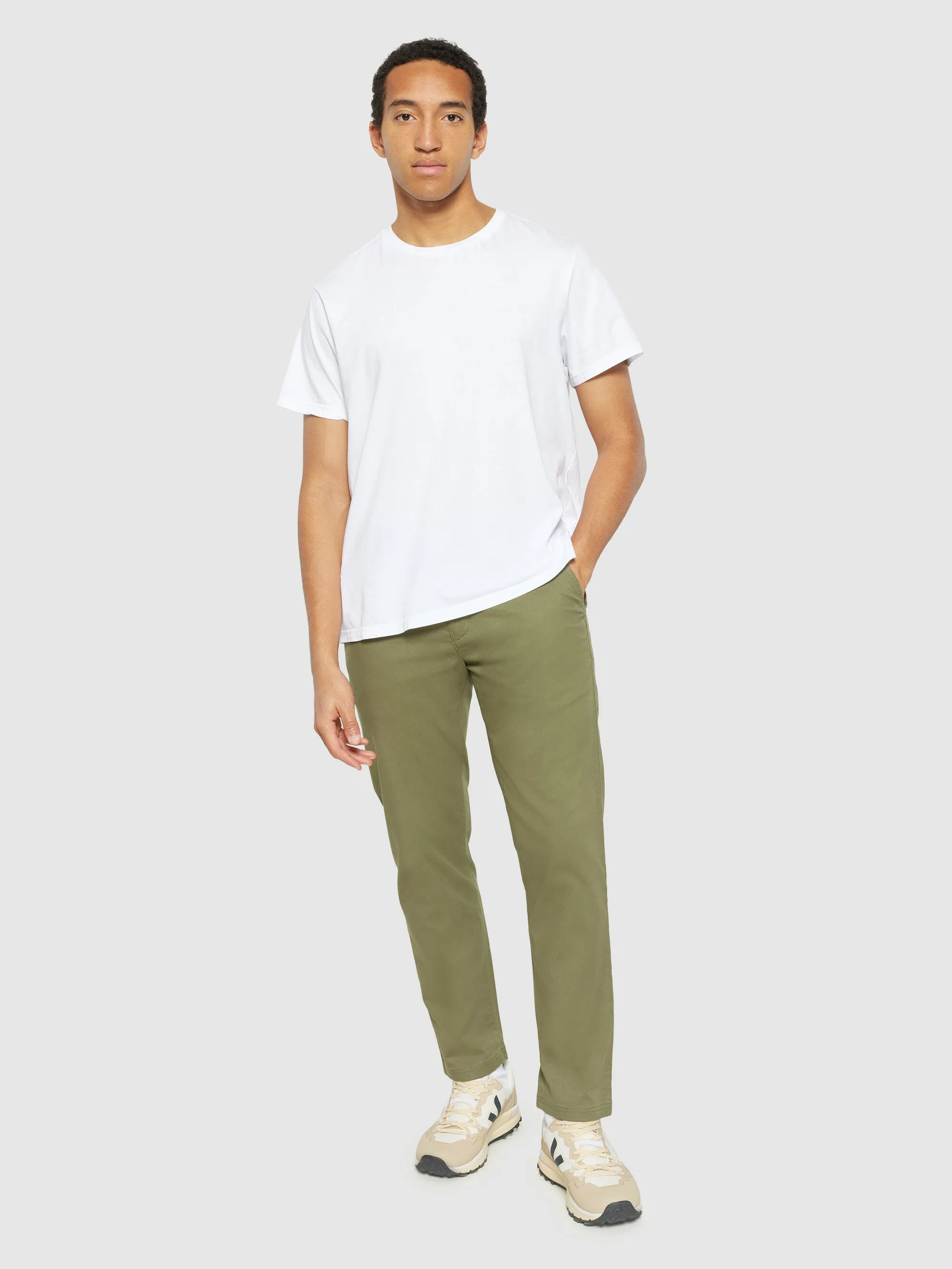 CHUCK regular canvas pants - GOTS/Vegan - Burned Olive