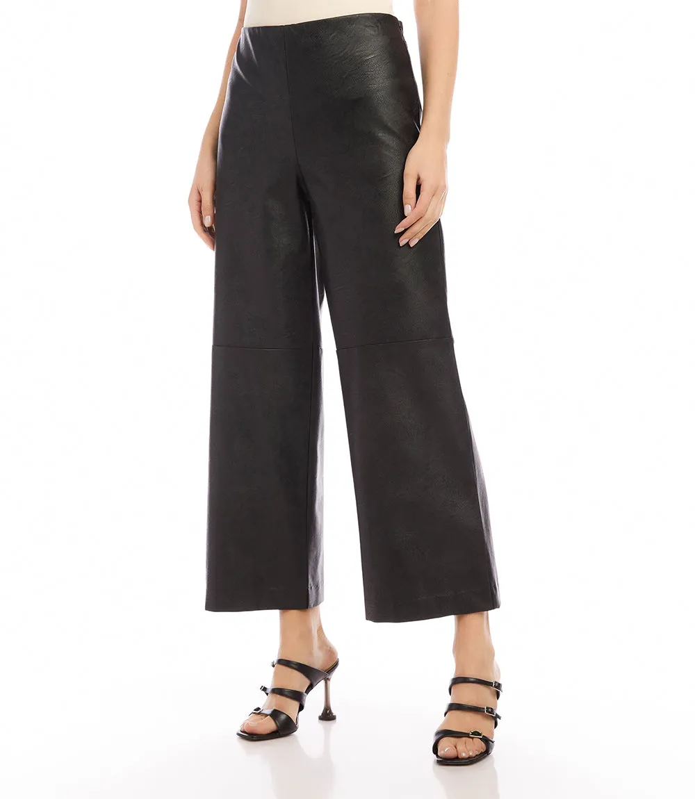 Cropped Vegan Leather Pants