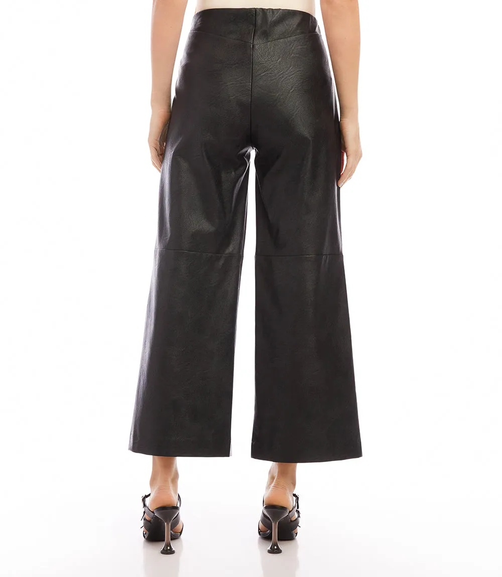 Cropped Vegan Leather Pants