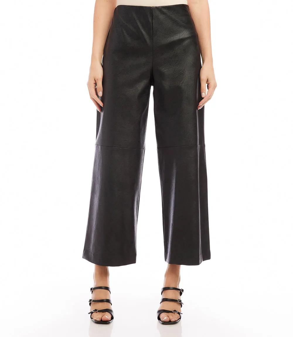 Cropped Vegan Leather Pants