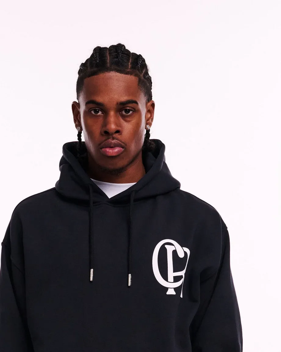 CROYEZ INITIAL HOODIE - BLACK/WHITE