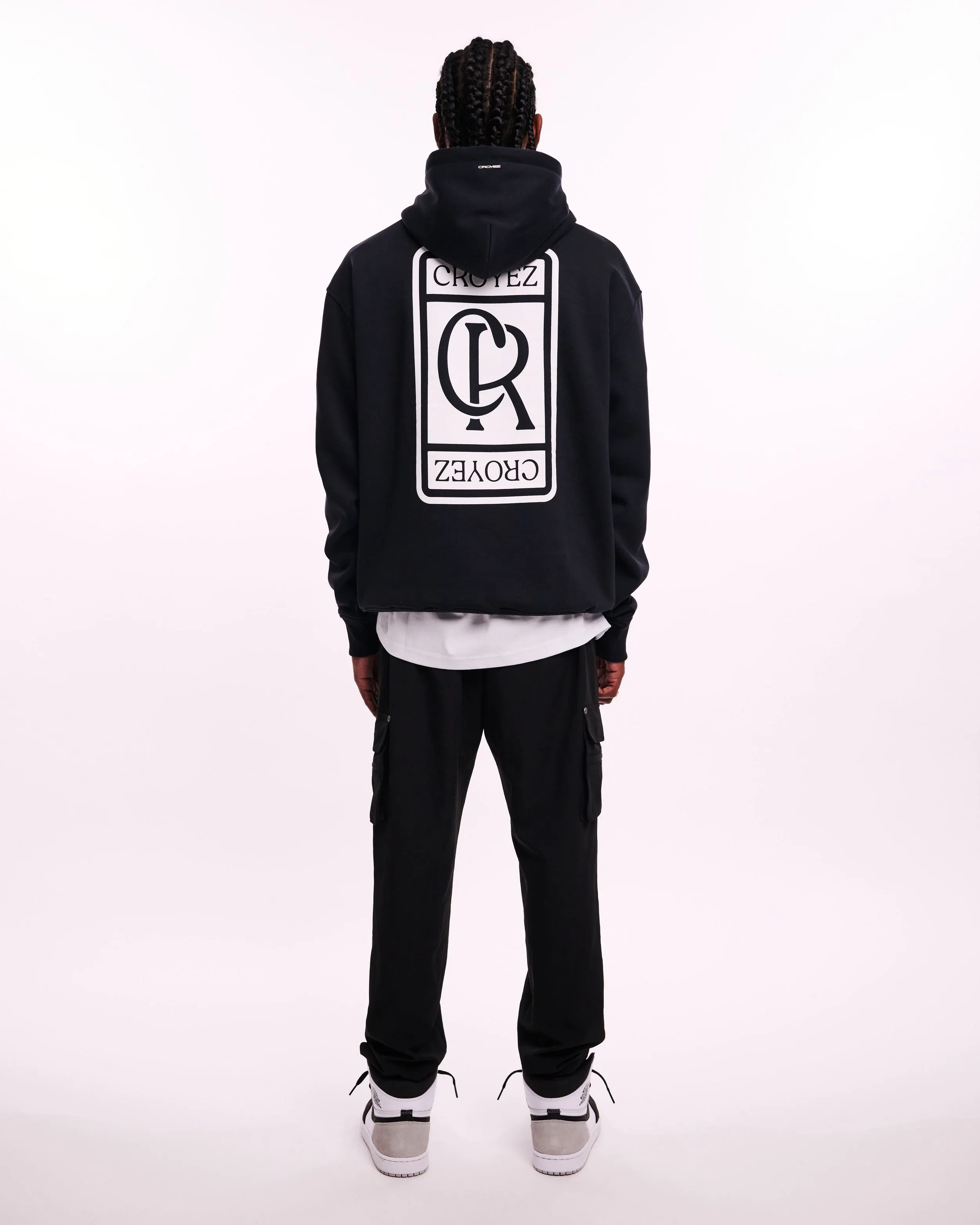 CROYEZ INITIAL HOODIE - BLACK/WHITE