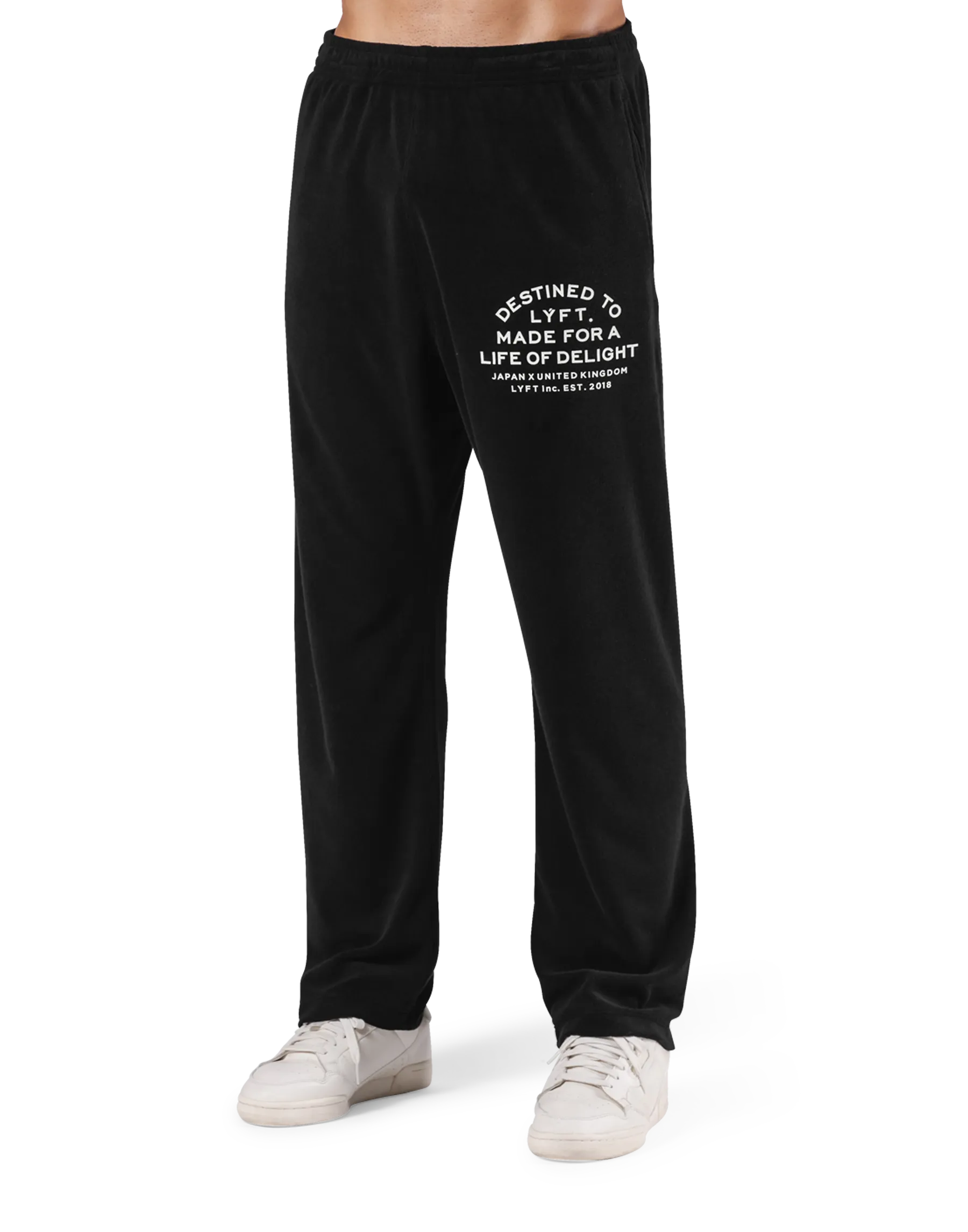 Delight Logo Pile Pants - Black