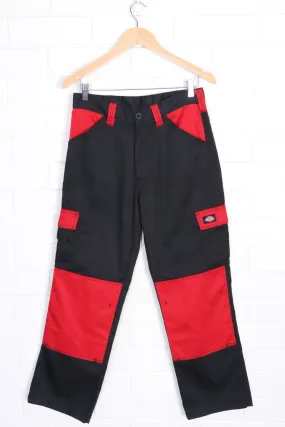 DICKIES Black & Red Workwear Cargo Pants (XS-S)