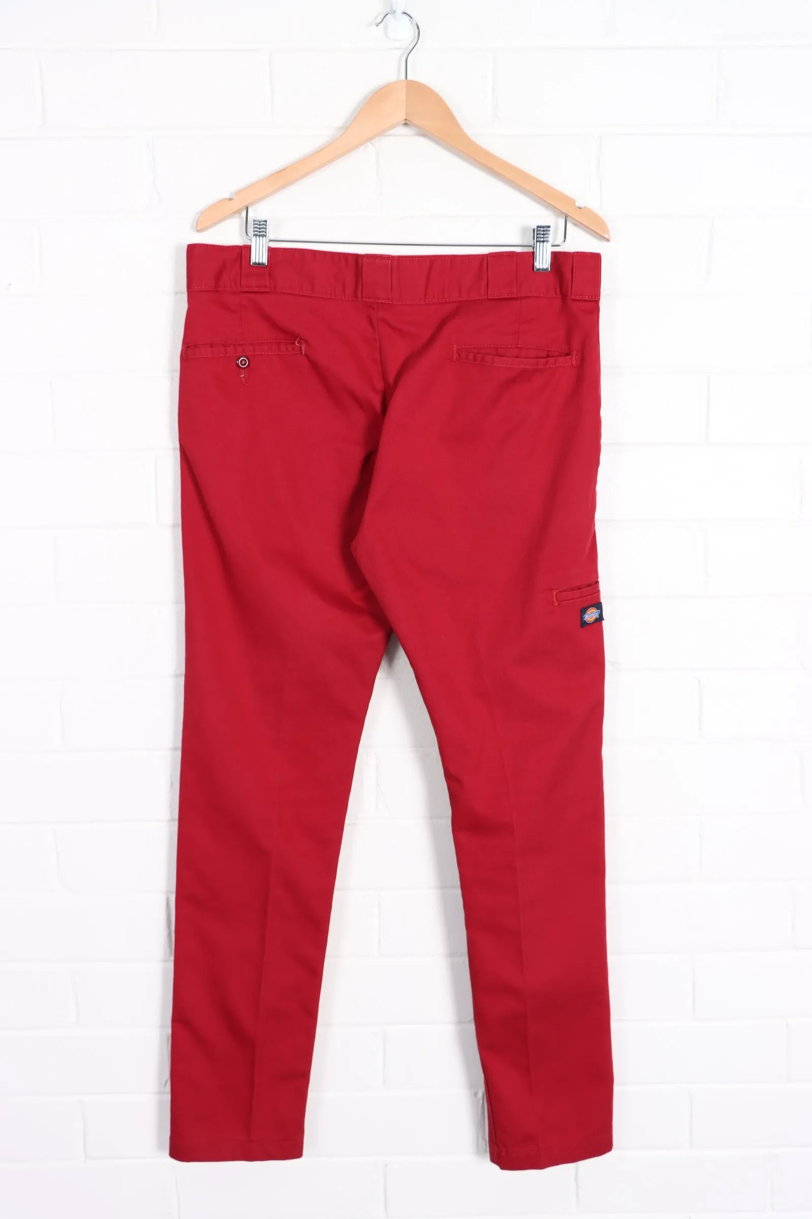 DICKIES Vintage 'Skinny Straight' Red Workwear Pants (34x32)