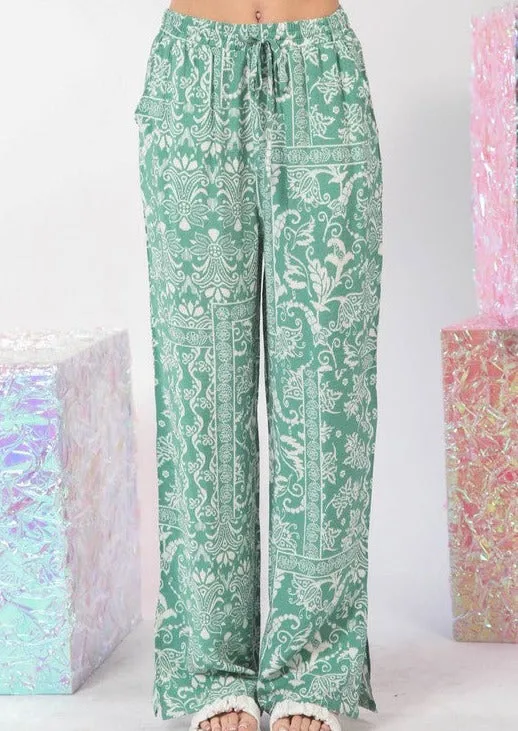 FINAL SALE - By The Water Wide Leg Printed Pants - 2 Colors!