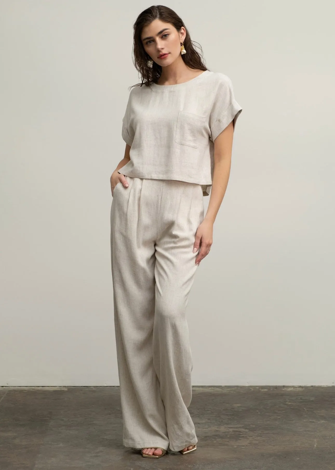 FINAL SALE - Pleated Linen Wide Leg Pants - 2 Colors!