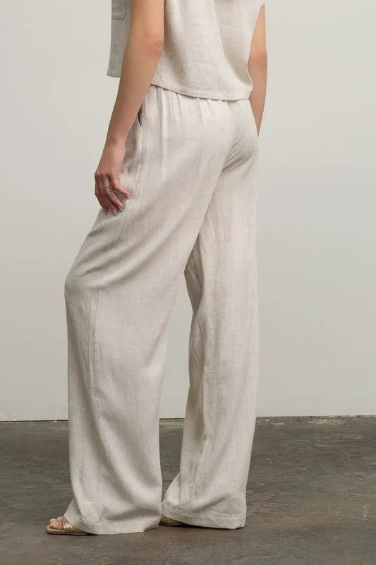 FINAL SALE - Pleated Linen Wide Leg Pants - 2 Colors!