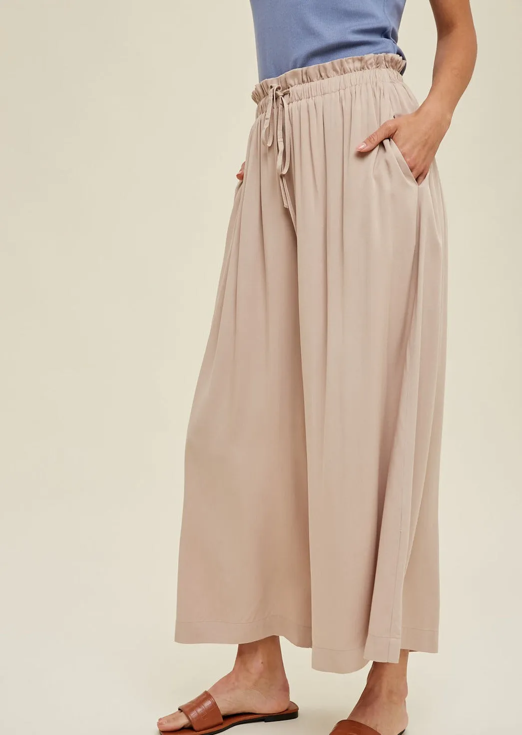 FINAL SALE - Wide Leg Paper Bag Pants