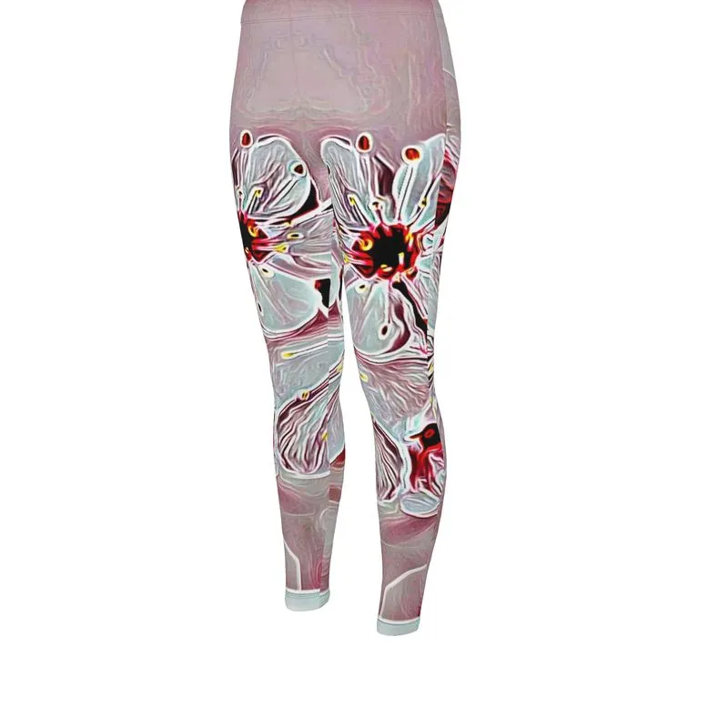 Floral Embosses: Pictorial Cherry Blossoms 01-03 Designer Cindy High Waist Leggings