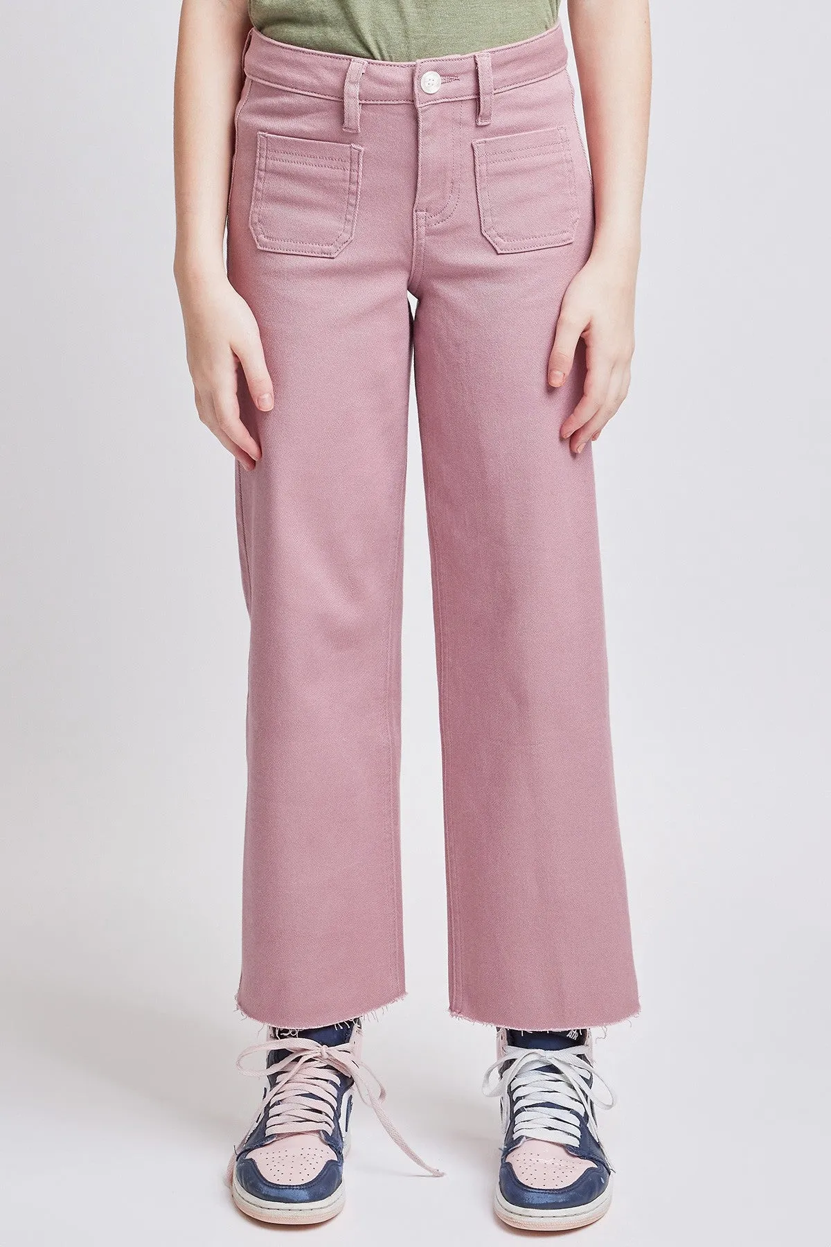 Girls Millie High Rise Wide Leg Pants W/ Patch Pockets