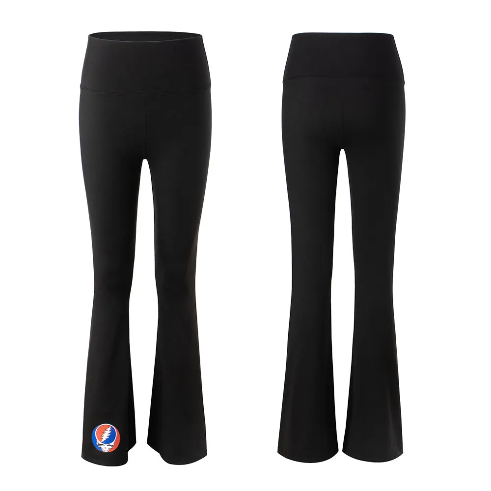 Grateful Dead | High Rise Flared Pants | Stealie In Black