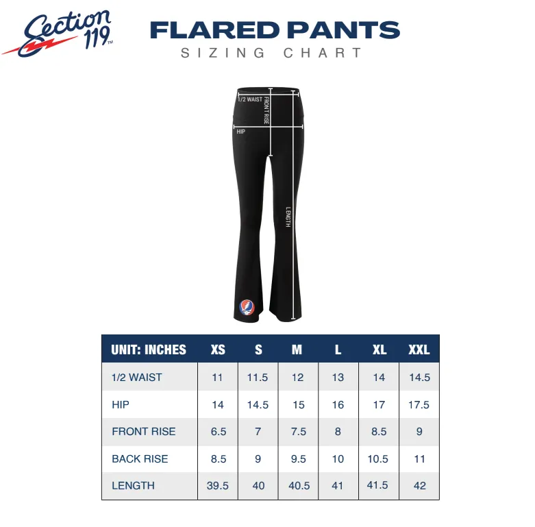 Grateful Dead | High Rise Flared Pants | Stealie In Black