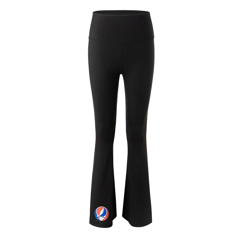 Grateful Dead | High Rise Flared Pants | Stealie In Black