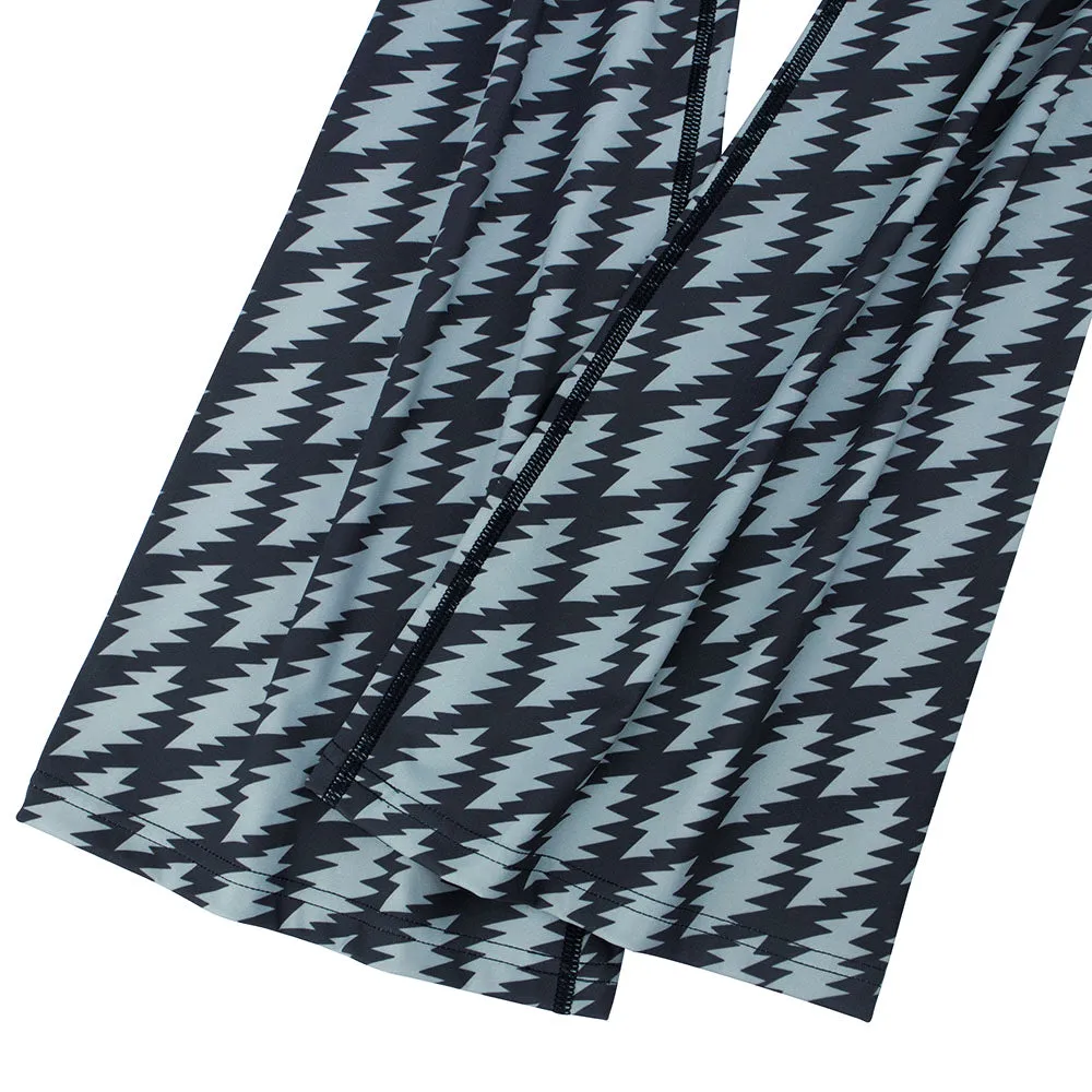 Grateful Dead | High Rise Flared Pants | All Over Bolt In Grey And Black