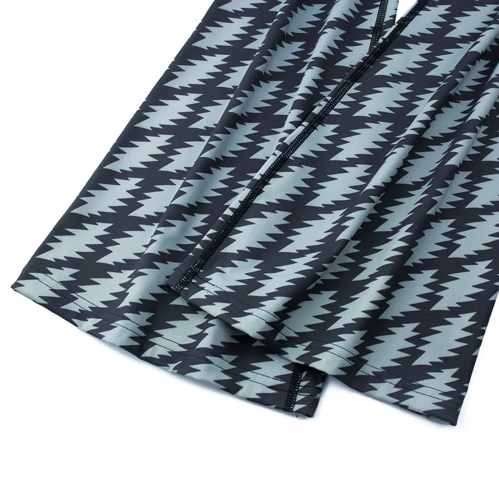 Grateful Dead | High Rise Flared Pants | All Over Bolt In Grey And Black