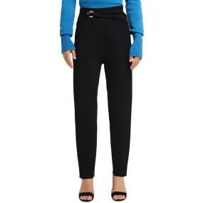 H Halston Womens High Rise Pintuck Ankle Pants