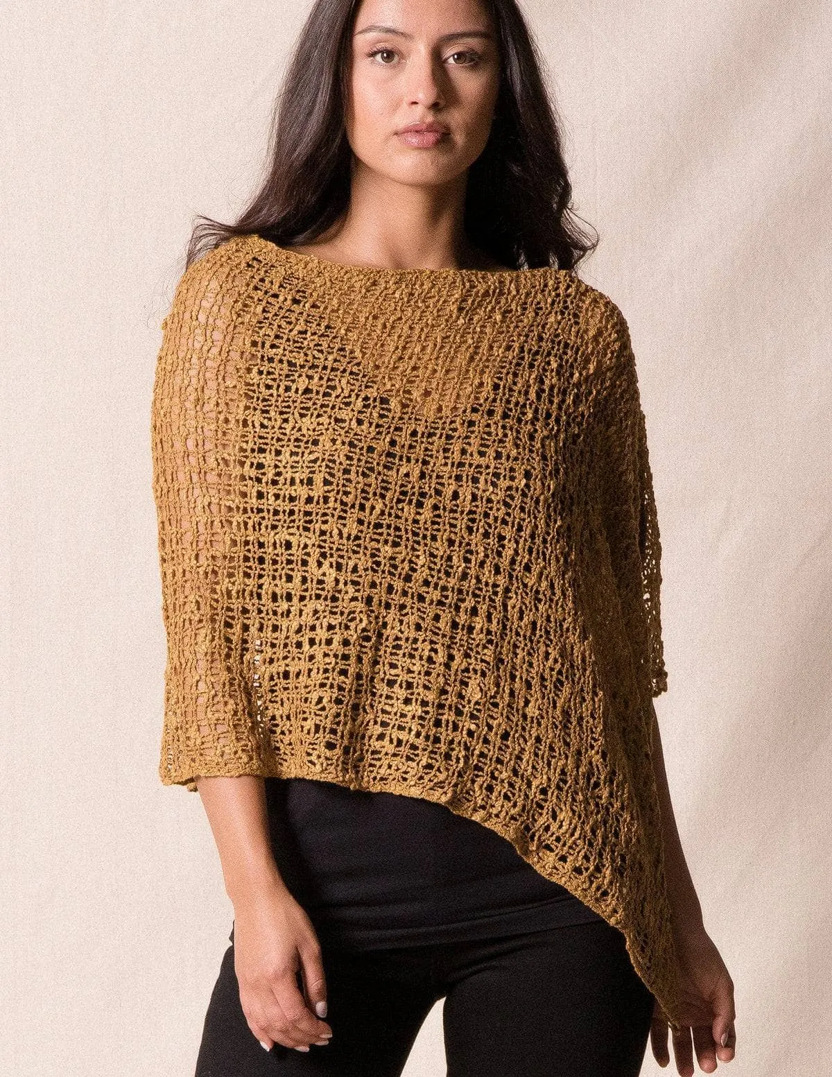 Handwoven Riva Knit Poncho - As-Is-Clearance