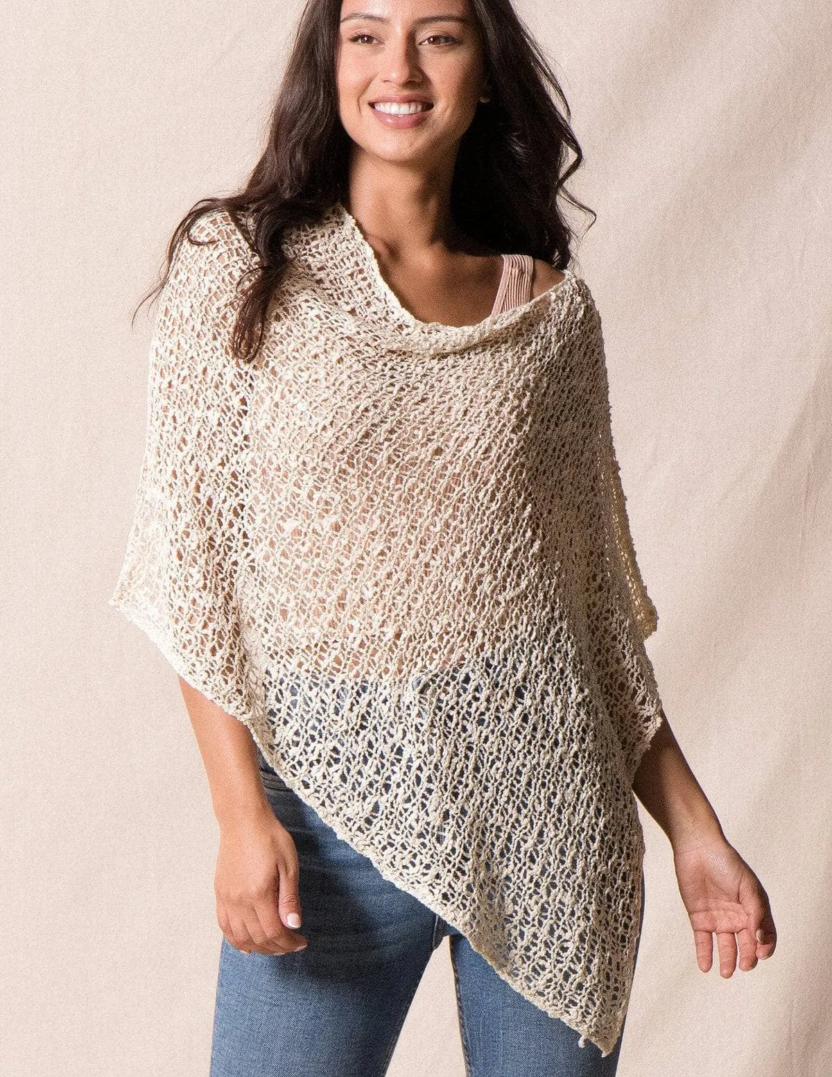 Handwoven Riva Knit Poncho - As-Is-Clearance