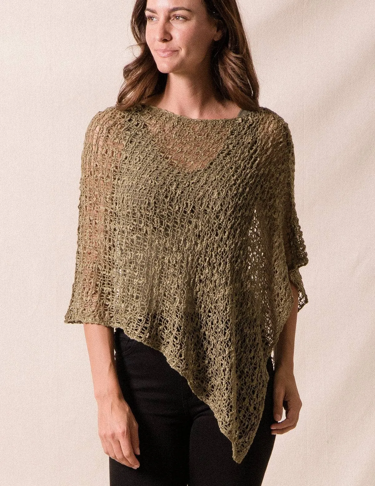 Handwoven Riva Knit Poncho - As-Is-Clearance