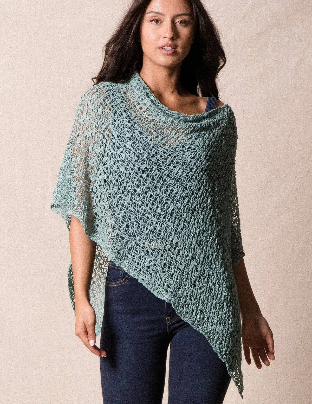 Handwoven Riva Knit Poncho - As-Is-Clearance