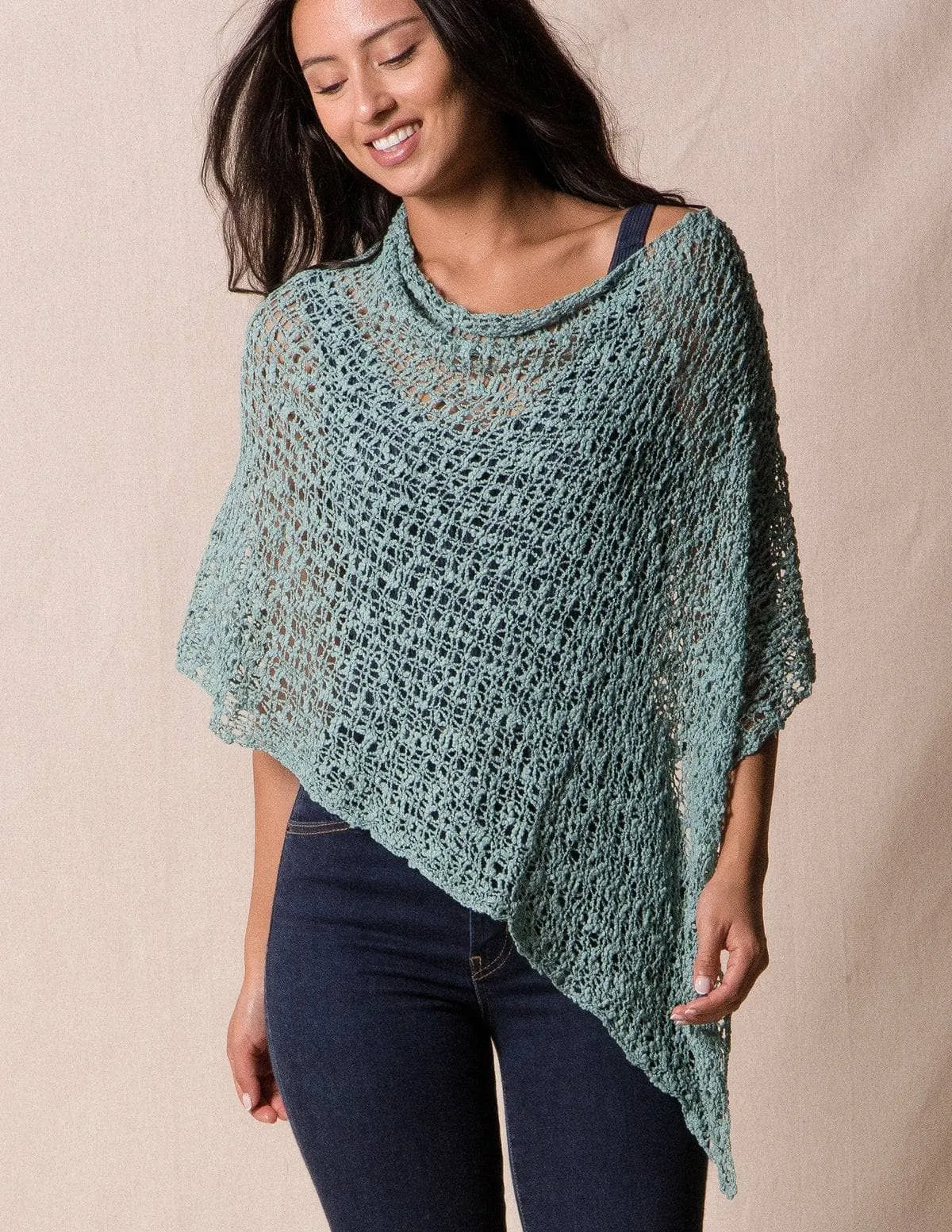 Handwoven Riva Knit Poncho - As-Is-Clearance