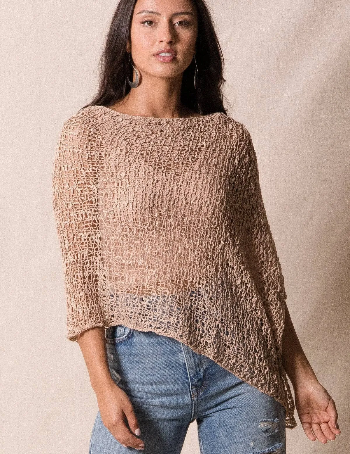 Handwoven Riva Knit Poncho - As-Is-Clearance